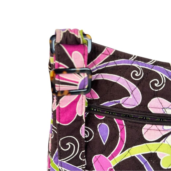 Vera Bradley Purple Punch Hipster Crossbody Floral Quilted Bag Retired - Picture 12 of 14